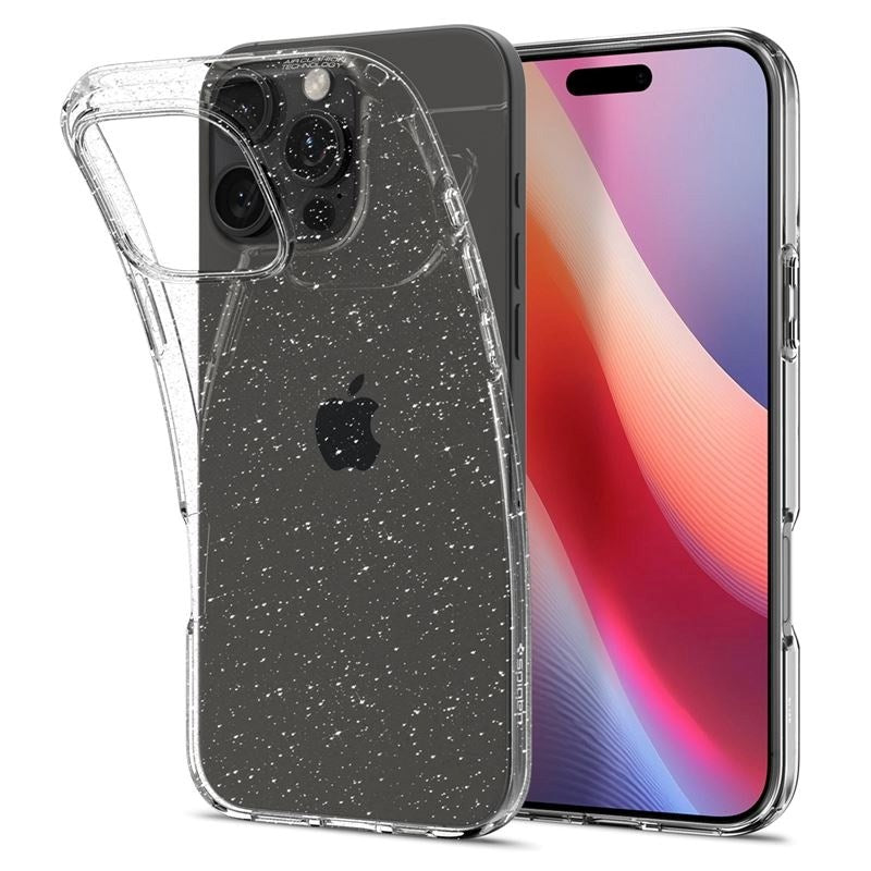 iPhone 16 Pro Spigen Liquid Crystal Glitter Bagside Cover - Gennemsigtig