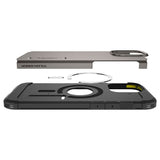 iPhone 16 Pro Spigen Tough Armor Case m. Kickstand - MagSafe Kompatibel - Gunmetal