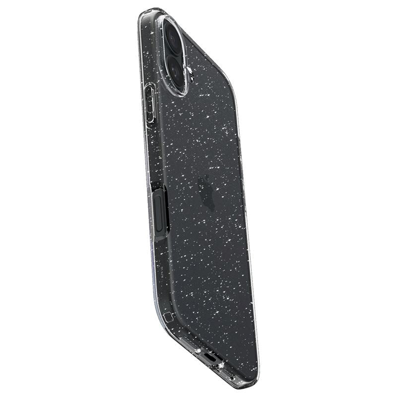 iPhone 16 Spigen Liquid Crystal Glitter Bagside Cover - Gennemsigtig