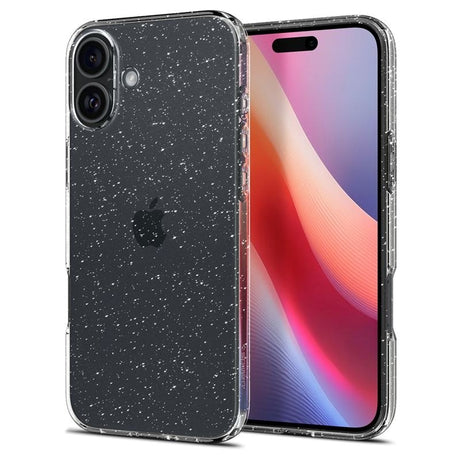 iPhone 16 Spigen Liquid Crystal Glitter Bagside Cover - Gennemsigtig