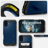 iPhone 16 Spigen Tough Armor Case m. Kickstand - MagSafe Kompatibel - Navy