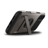 iPhone 16 Spigen Slim Armor Bagside Cover m. Kickstand - MagSafe Kompatibel - Gunmetal