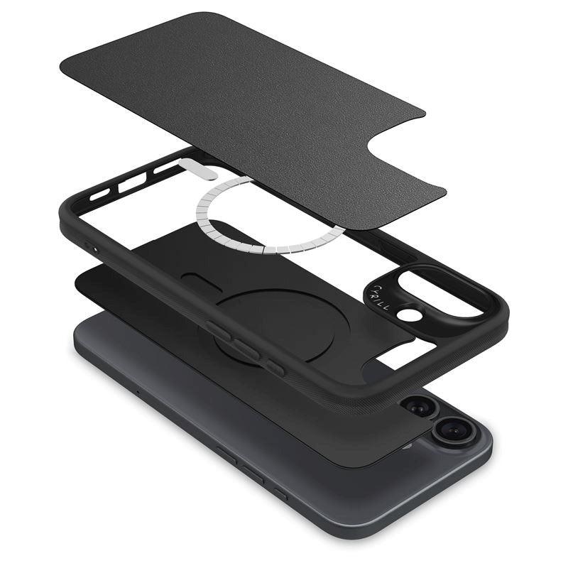 iPhone 16 Spigen Cyrill Kajuk Mag Hybrid Bagside Cover m. Strop - MagSafe Kompatibel - Sort