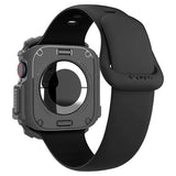 Spigen Rugged Armor Cover - Apple Watch 11 / 10 (46mm) - Fleksibelt Plastik - Mørkegrå