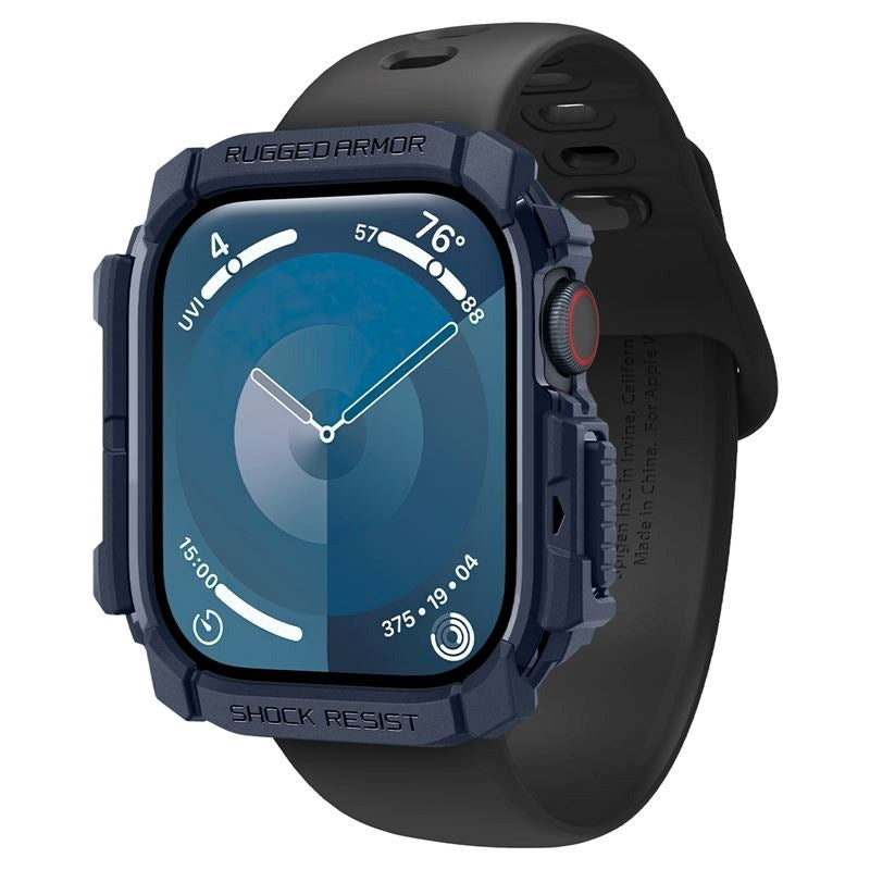 Spigen Rugged Armor Cover - Apple Watch 11 / 10 (46mm) - Fleksibelt Plastik - Blå