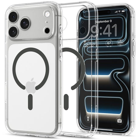 iPhone 18 Pro Max / 17 Pro Max Spigen Ultra Hybrid Bagside Cover - MagSafe Kompatibel - Gennemsigtig / Grå