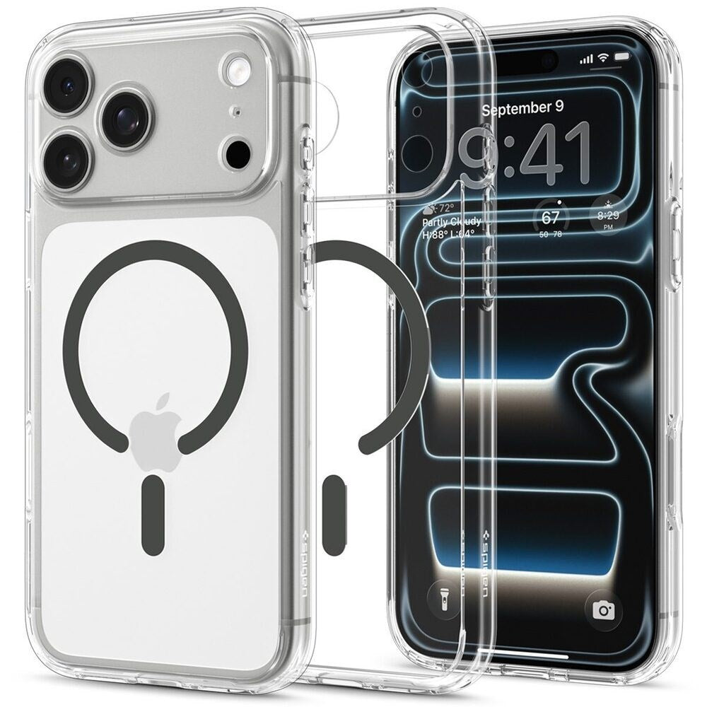 iPhone 18 Pro / 17 Pro Spigen Ultra Hybrid Bagside Cover - MagSafe Kompatibel - Gennemsigtig / Grå