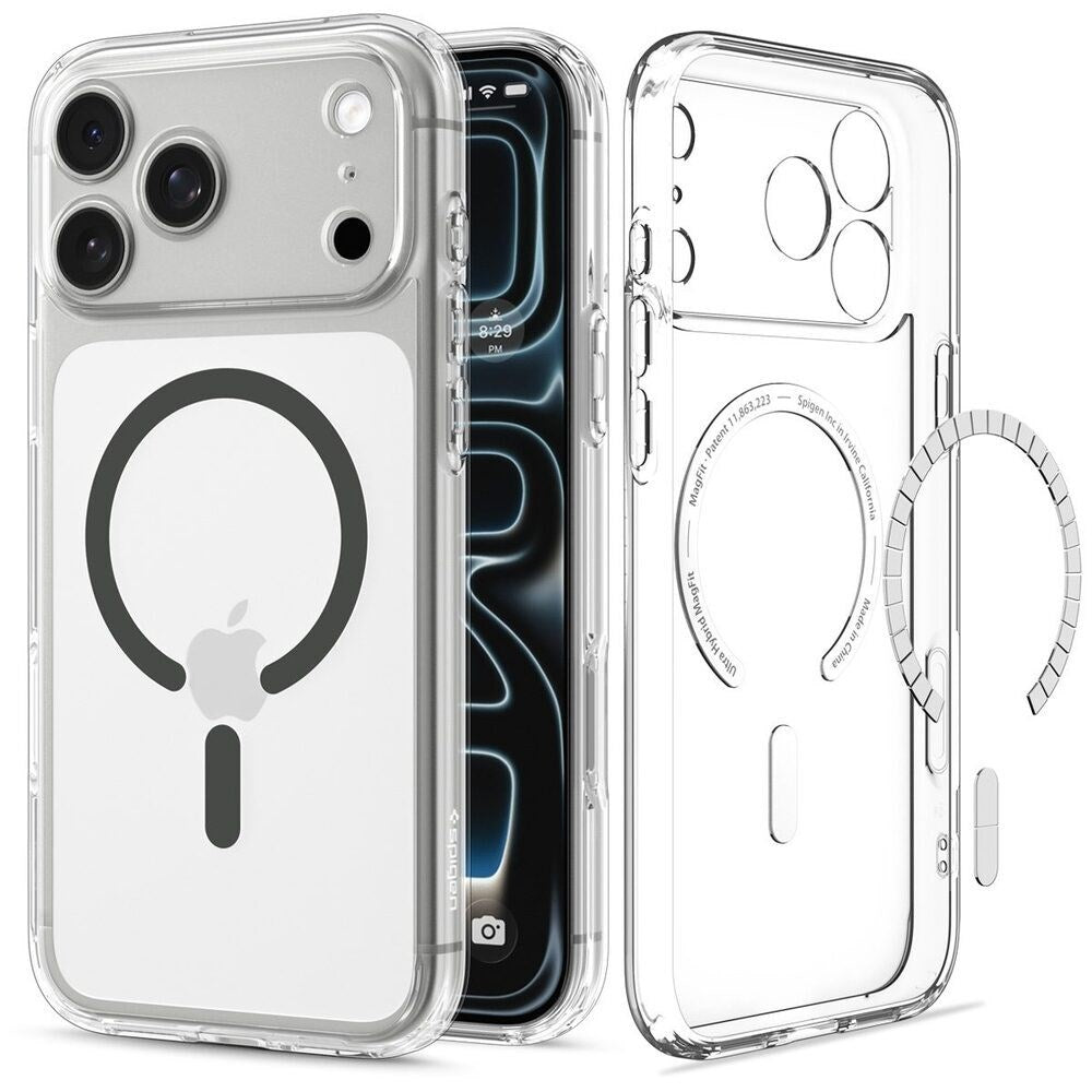 iPhone 18 Pro Max / 17 Pro Max Spigen Ultra Hybrid Bagside Cover - MagSafe Kompatibel - Gennemsigtig / Grå