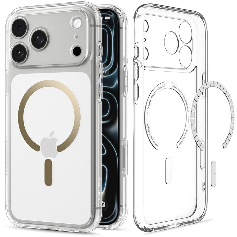 iPhone 18 Pro Max / 17 Pro Max Spigen Ultra Hybrid Bagside Cover - MagSafe Kompatibel - Gennemsigtig / Guld