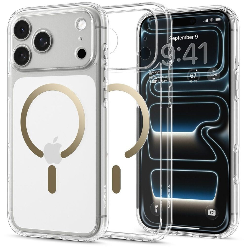 iPhone 18 Pro Max / 17 Pro Max Spigen Ultra Hybrid Bagside Cover - MagSafe Kompatibel - Gennemsigtig / Guld