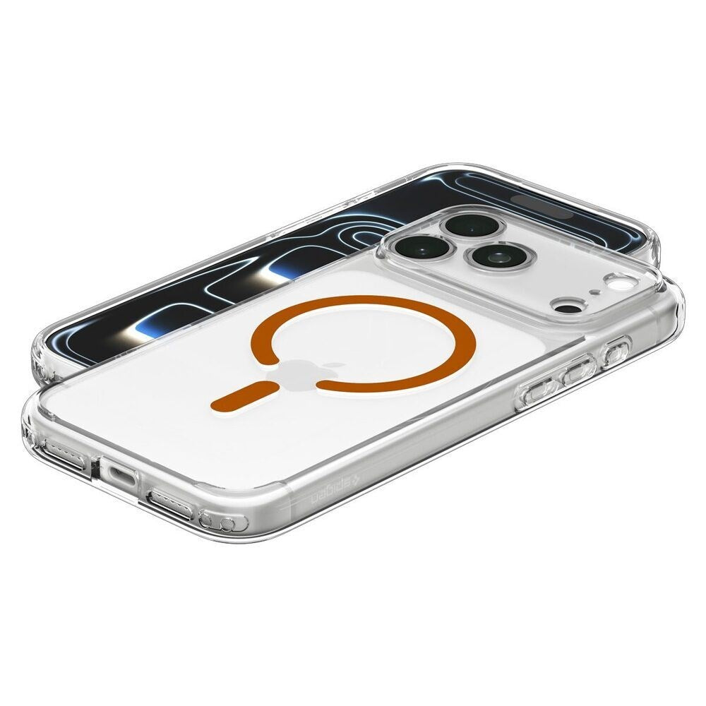 iPhone 18 Pro Max / 17 Pro Max Spigen Ultra Hybrid Bagside Cover - MagSafe Kompatibel - Gennemsigtig / Orange