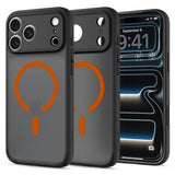 iPhone 18 Pro / 17 Pro Spigen Ultra Hybrid Bagside Cover - MagSafe Kompatibel - Mat Sort / Orange
