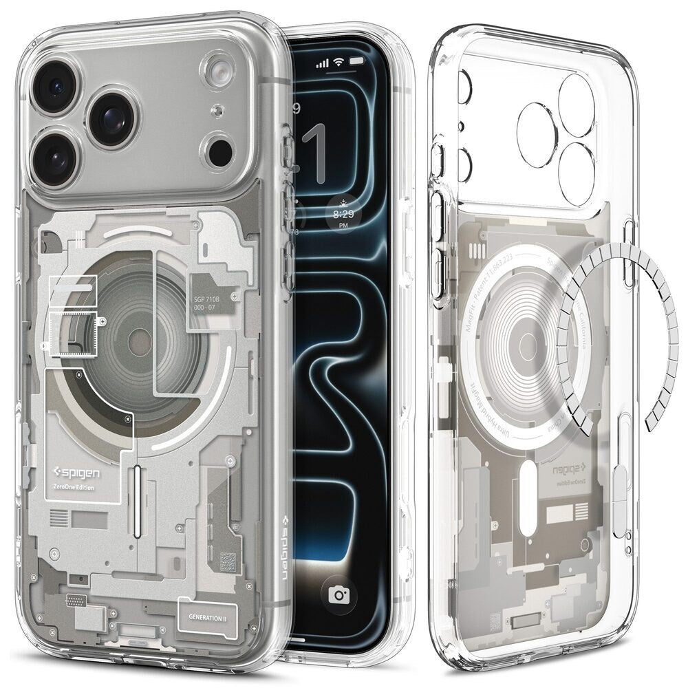 iPhone 18 Pro Max / 17 Pro Max Spigen Ultra Hybrid Bagside Cover - MagSafe Kompatibel - Gennemsigtig / Sølv