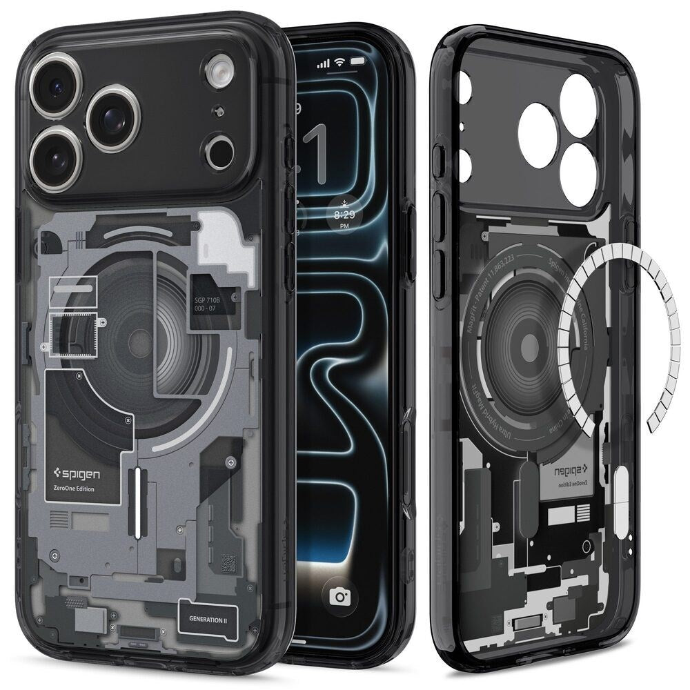 iPhone 18 Pro Max / 17 Pro Max Spigen Ultra Hybrid Bagside Cover - MagSafe Kompatibel - Gennemsigtig / Sort