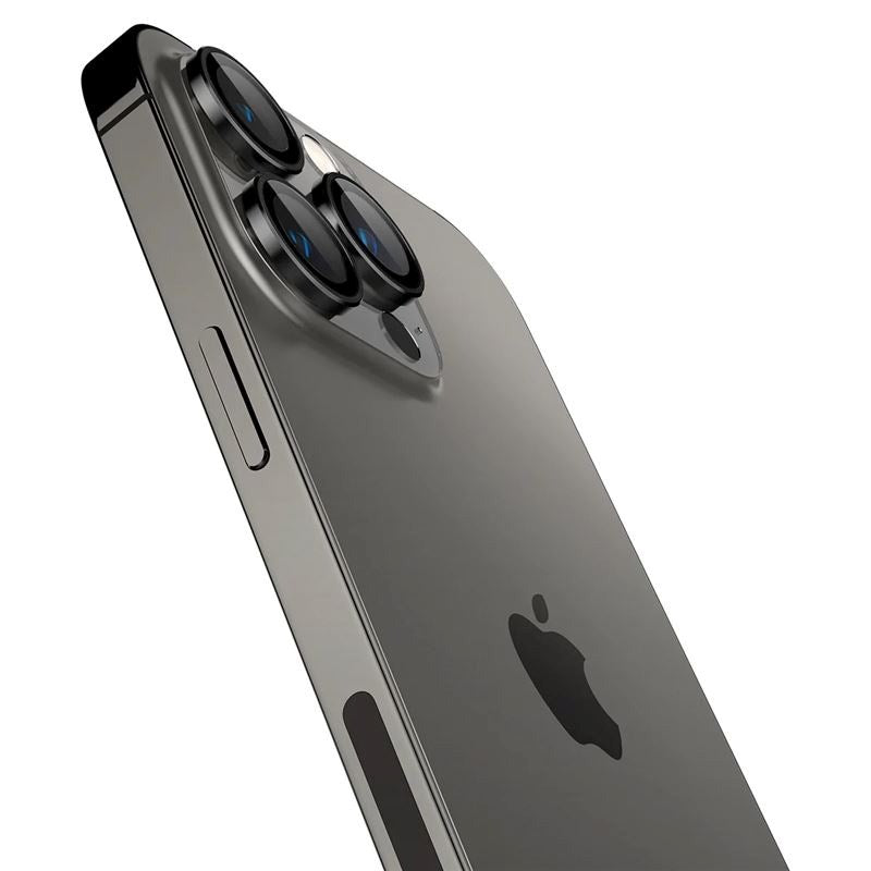 iPhone 16 Pro / 16 Pro Max Spigen EZ Fit. tR Optik Pro Kameralinse Beskyttelse - 2 Stk - Gennemsigtig / Sort