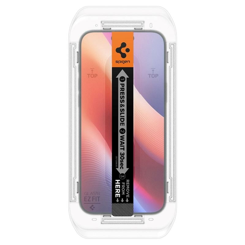 iPhone 16 Pro Max Spigen EZ Fit Glas.tR Skærmbeskyttelse 2. Stk - Privacy Filter - Case Friendly - Gennemsigtig