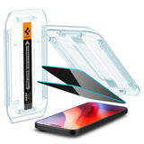 iPhone 16 Pro Max Spigen EZ Fit Glas.tR Skærmbeskyttelse 2. Stk - Privacy Filter - Case Friendly - Gennemsigtig