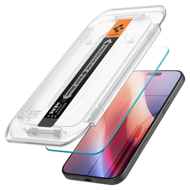 iPhone 16 Pro Max Spigen EZ Fit Glas.tR Beskyttelsesglas - Case Friendly - Gennemsigtig