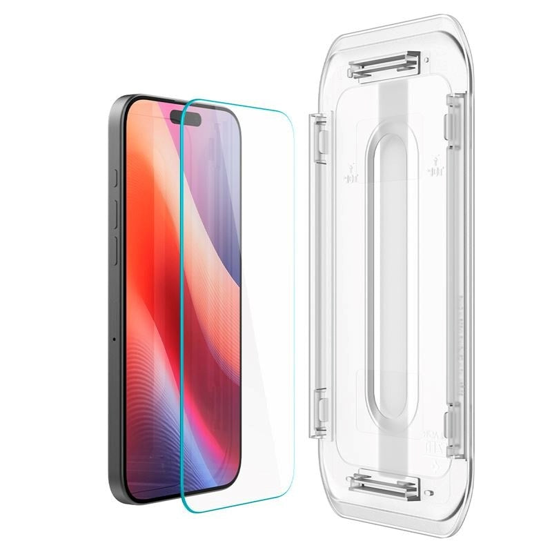 iPhone 16 Pro Spigen EZ Fit Glas.tR Skærmbeskyttelse 2. Stk - Case Friendly - Gennemsigtig