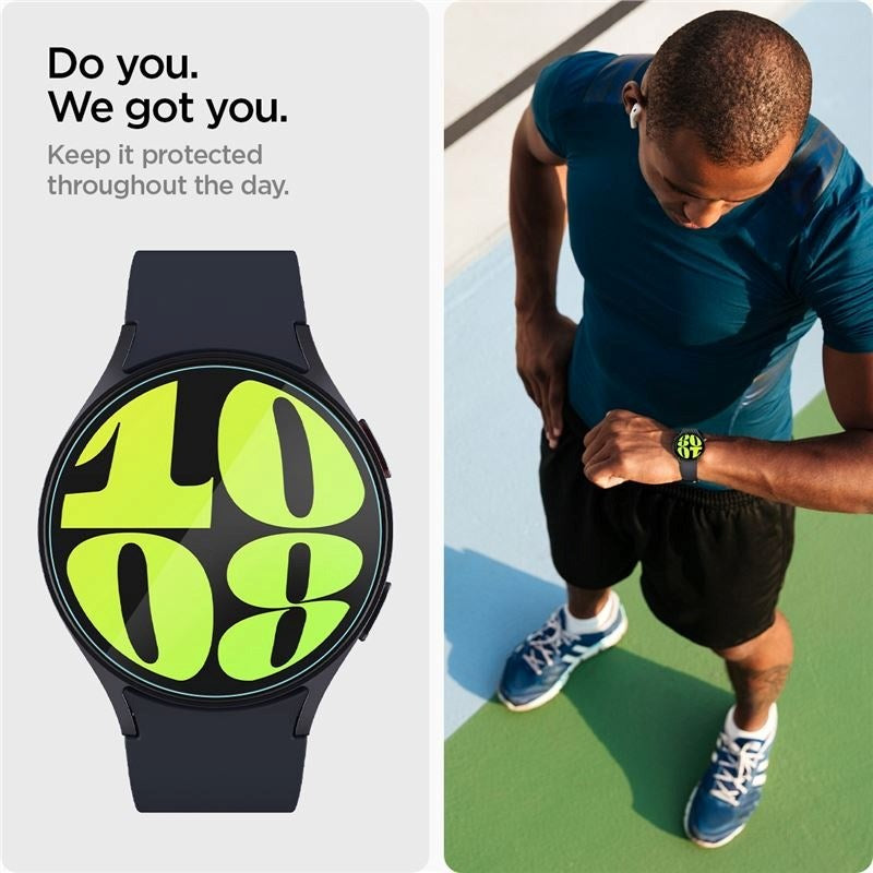 Spigen Samsung Galaxy Watch 7 (44mm) EZ Fit GLAS.tR Skærmbeskyttelse - 2 Stk. - Gennemsigtig