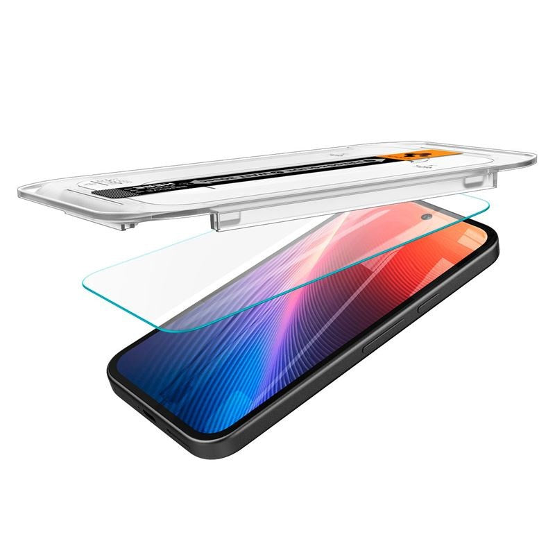 Spigen EZ Fit Glas tR Skærmbeskyttelse - Google Pixel 9a - 2 stk - Case Friendly - Gennemsigtig