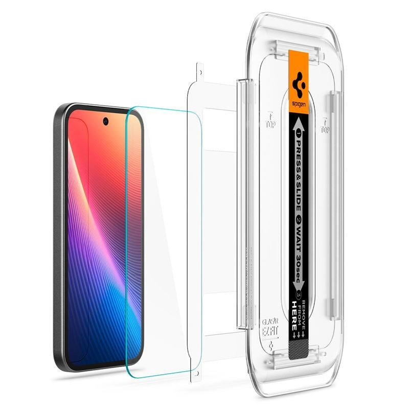 Spigen EZ Fit Glas tR Skærmbeskyttelse - Google Pixel 9a - 2 stk - Case Friendly - Gennemsigtig