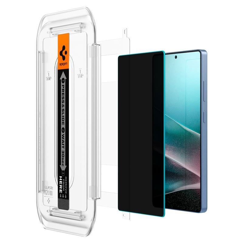 Samsung Galaxy S25 Ultra Spigen Glass tR EZ Fit HD Skærmglas - Privacy - 2 stk - Gennemsigtig