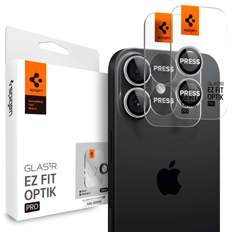 Spigen - iPhone 17 - Glass tR EZ Fit Optik Pro Kameralinsebeskyttelsesglas - 2 stk - Sølv