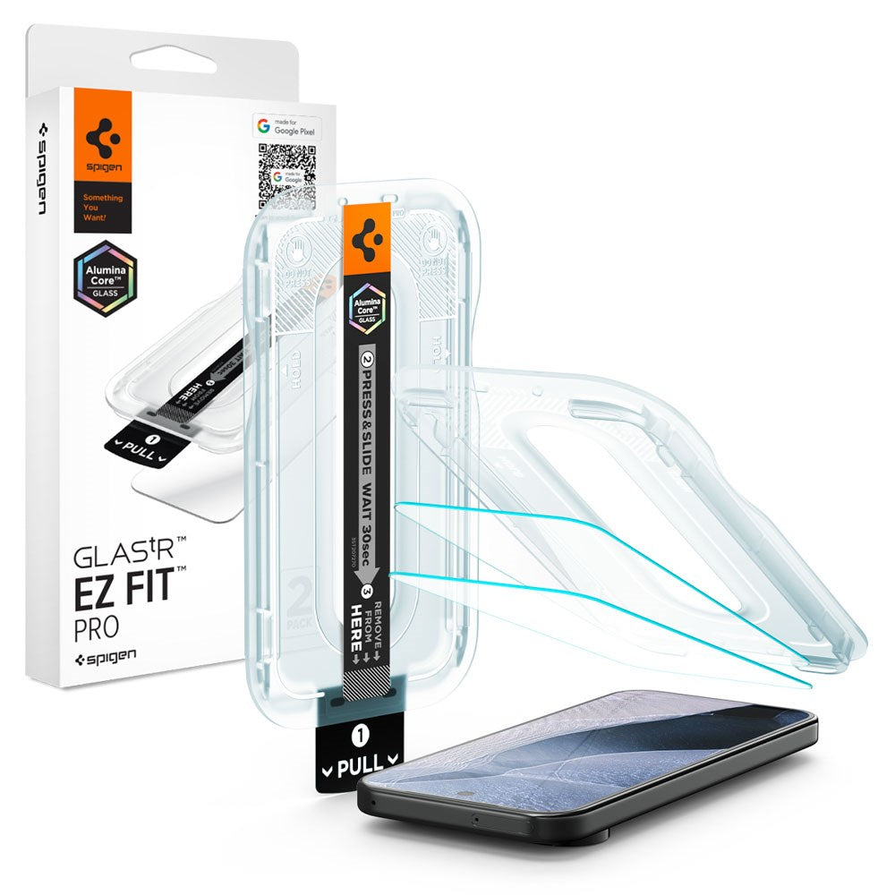 Google Pixel 11 Pro XL Spigen Glass tR EZ Fit Pro Skærmbeskyttelsesglas - 2 stk - Gennemsigtig