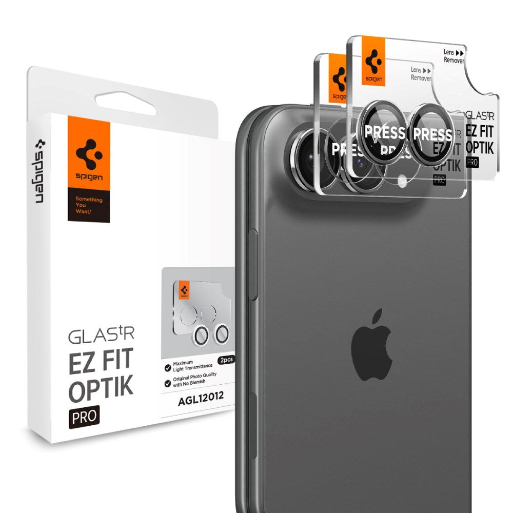Spigen iPhone Duo Glass tR EZ Fit Optik Pro Kamerabeskytter - 2 stk - Hvid