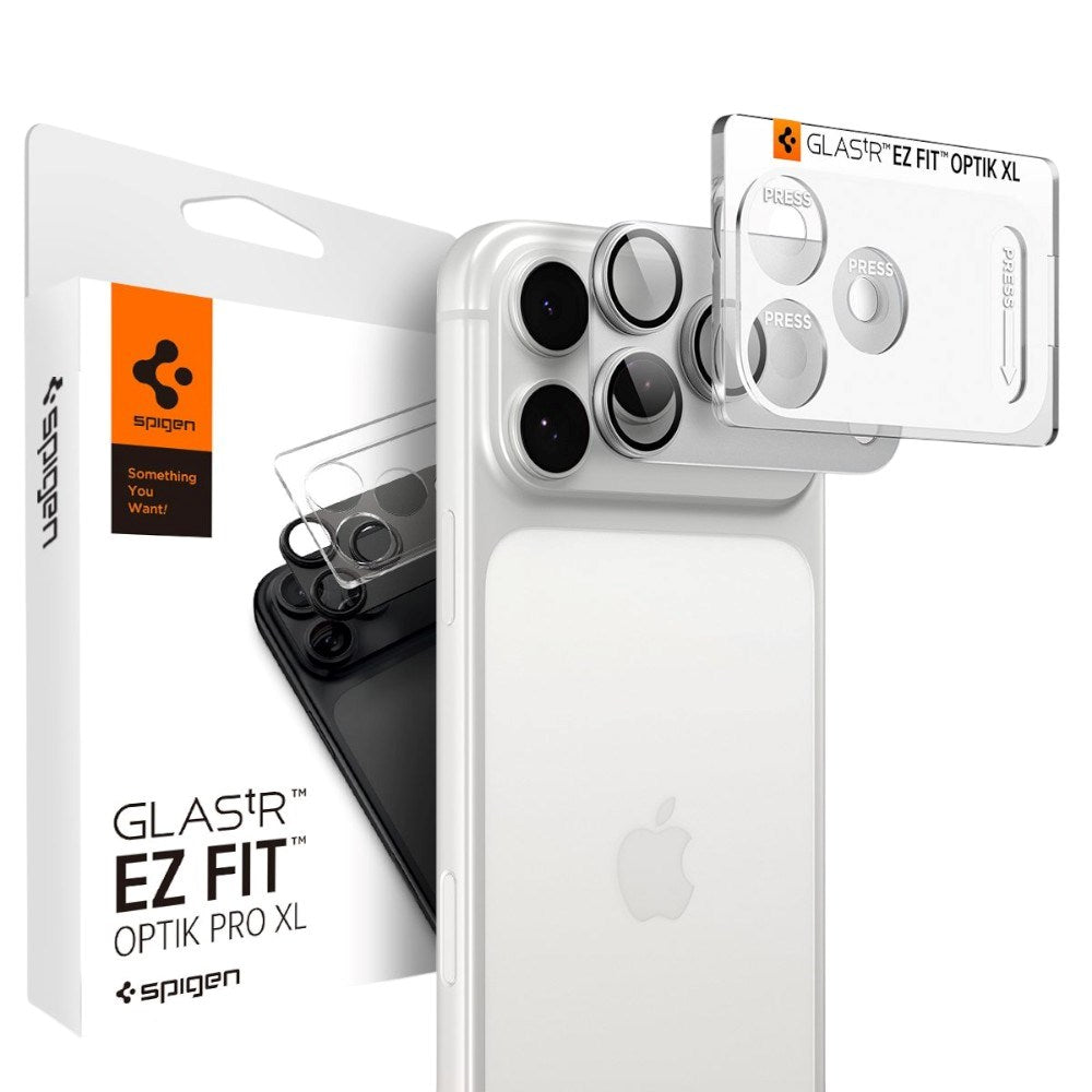 iPhone 18 Pro Max / 17 Pro Max Spigen Glass tR EZ Fit Optik Pro XL Kamerabeskytter - Sølv