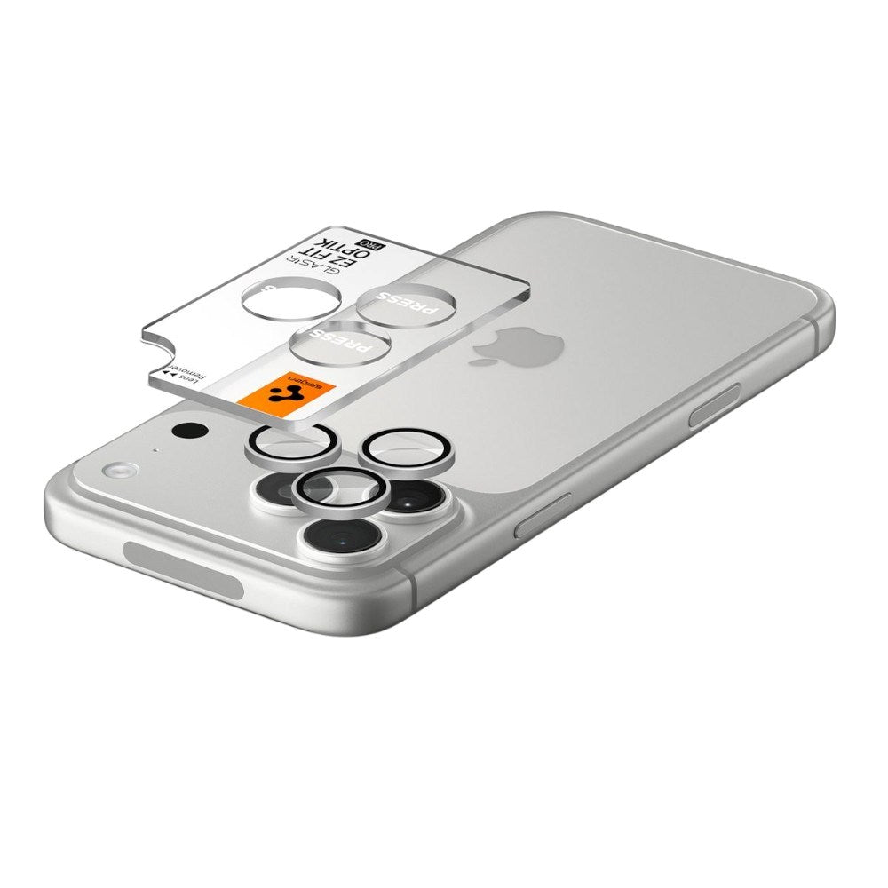 iPhone 18 Pro / 18 Pro Max Spigen Glass tR EZ Fit Optik Pro Kamerabeskytter - 2 stk - Sølv