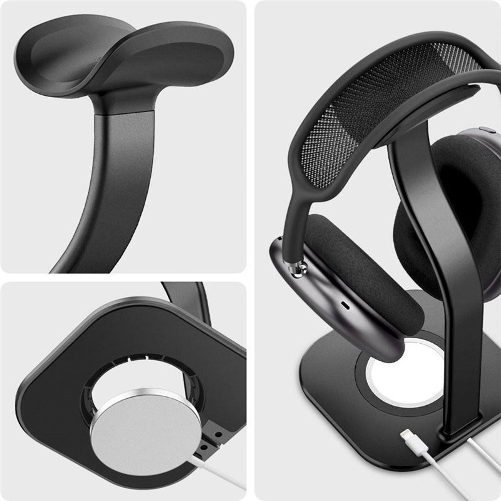 Spigen Stander m. Opladning til Mobil & AirPods Max - MagSafe Kompatibel - Sort