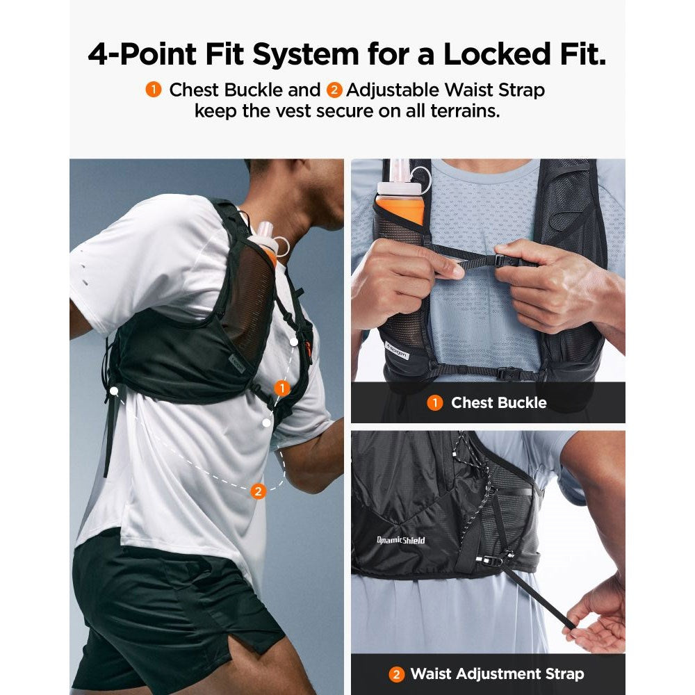 Spigen Dynamic Løbevest i str. L - XL - Sort