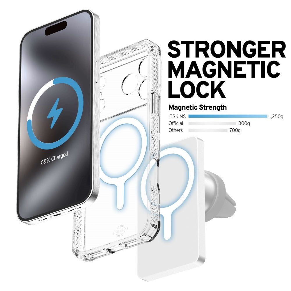 iPhone 17 Pro ITSKINS Hybrid MagClear Case - MagSafe Kompatibel - Gennemsigtig