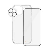 iPhone 15 PanzerGlass 3-i-1 Bundle m. EasyAligner - Skærmbeskyttelse (UWF) / Bagsidecover / Kamerabeskyttelse - Gennemsigtig / Sort