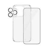 iPhone 15 Pro PanzerGlass 3-i-1 Bundle m. EasyAligner - Skærmbeskyttelse (UWF) / Bagsidecover / Kamerabeskyttelse - Gennemsigtig / Sort