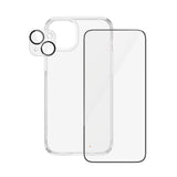 iPhone 15 Plus PanzerGlass 3-i-1 Bundle m. EasyAligner - Skærmbeskyttelse (UWF) / Bagsidecover / Kamerabeskyttelse - Gennemsigtig / Sort