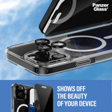 iPhone 16 Pro Max PanzerGlass 3-i-1 Bundle m. EasyAligner - Privacy Skærmbeskyttelse (UWF) / Bagsidecover / Kamerabeskyttelse - Gennemsigtig / Sort