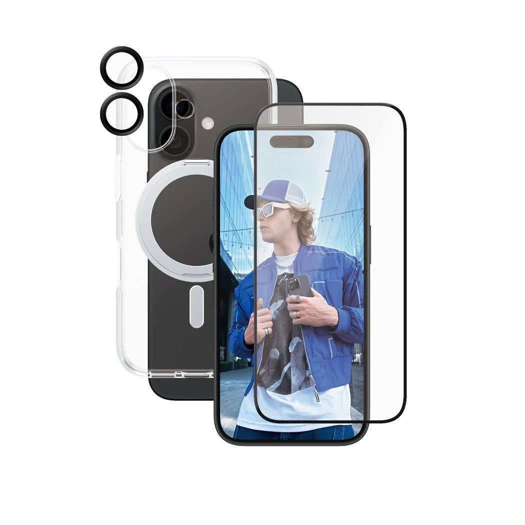 iPhone 16 - CARE by PanzerGlass Ceramic Bundle - Gennemsigtig