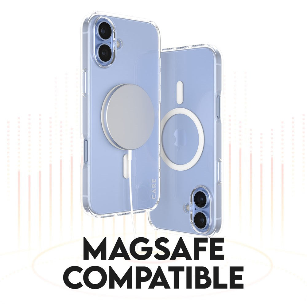 CARE By PanzerGlass iPhone 16 Plus 3-i-1 FLAGSHIP MagSafe Bundle - Skærmbeskyttelse (UWF) / Bagsidecover / Kamerabeskyttelse - Gennemsigtig / Hvid