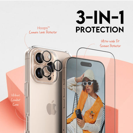 CARE By PanzerGlass iPhone 16 Pro 3-i-1 FLAGSHIP Bundle - Skærmbeskyttelse (UWF) / Bagsidecover / Kamerabeskyttelse - Gennemsigtig