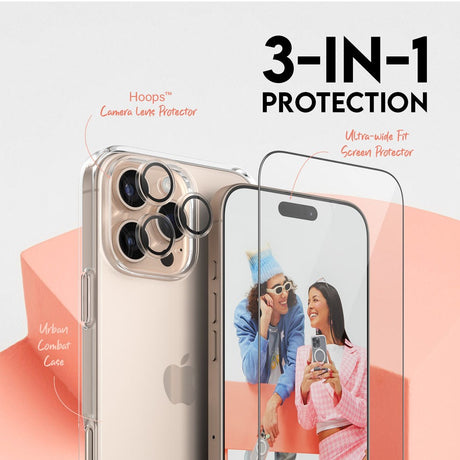 CARE By PanzerGlass iPhone 16 Pro Max 3-i-1 FLAGSHIP Bundle - Skærmbeskyttelse (UWF) / Bagsidecover / Kamerabeskyttelse - Gennemsigtig