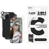 CARE By PanzerGlass iPhone 16 Pro Max 3-i-1 FASHION Bundle - Skærmbeskyttelse (UWF) / Bagsidecover / Kamerabeskyttelse - Gennemsigtig / Sort