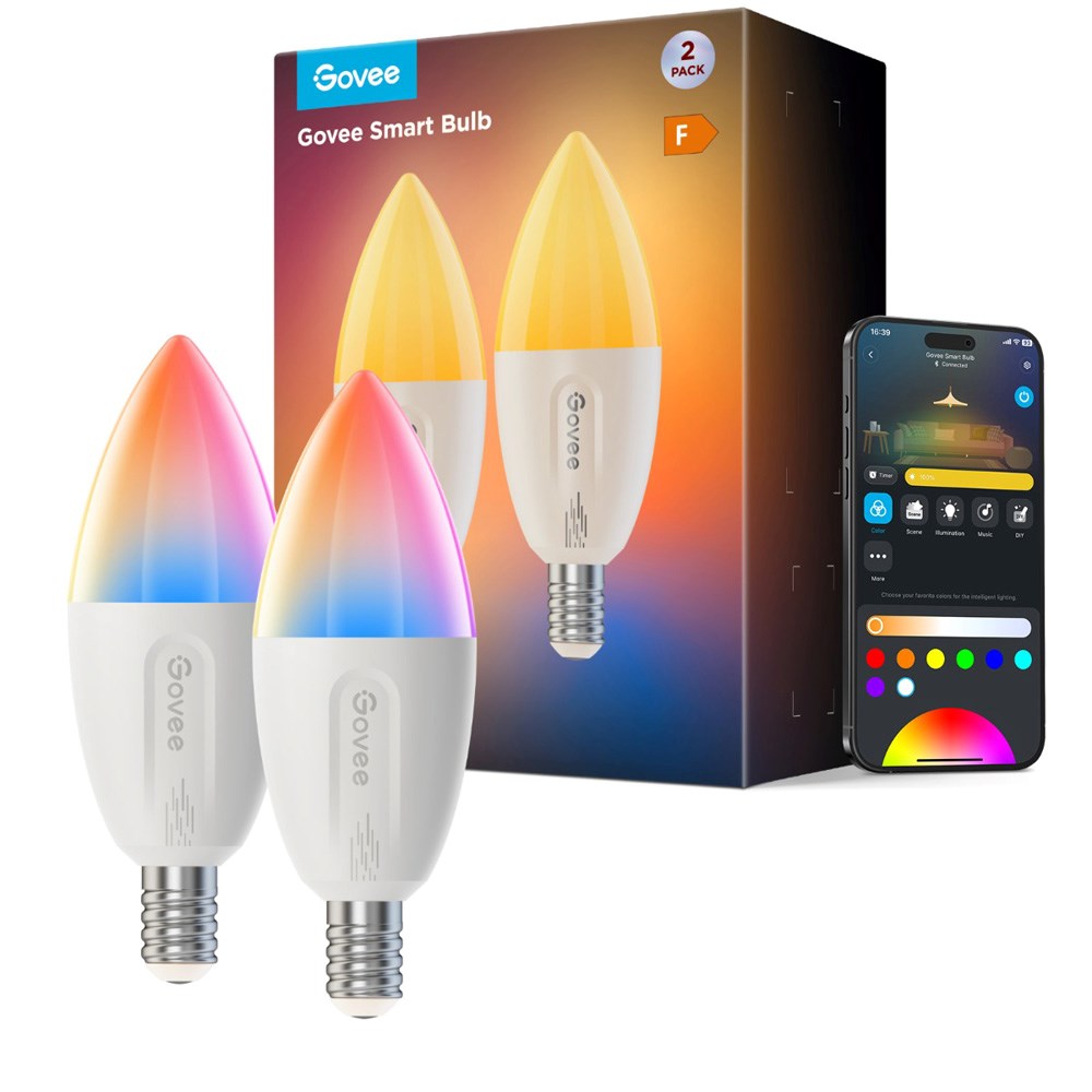 Govee Wi-Fi & Bluetooth Smart Light Bulb med 450lm - 2 stk. - Hvid