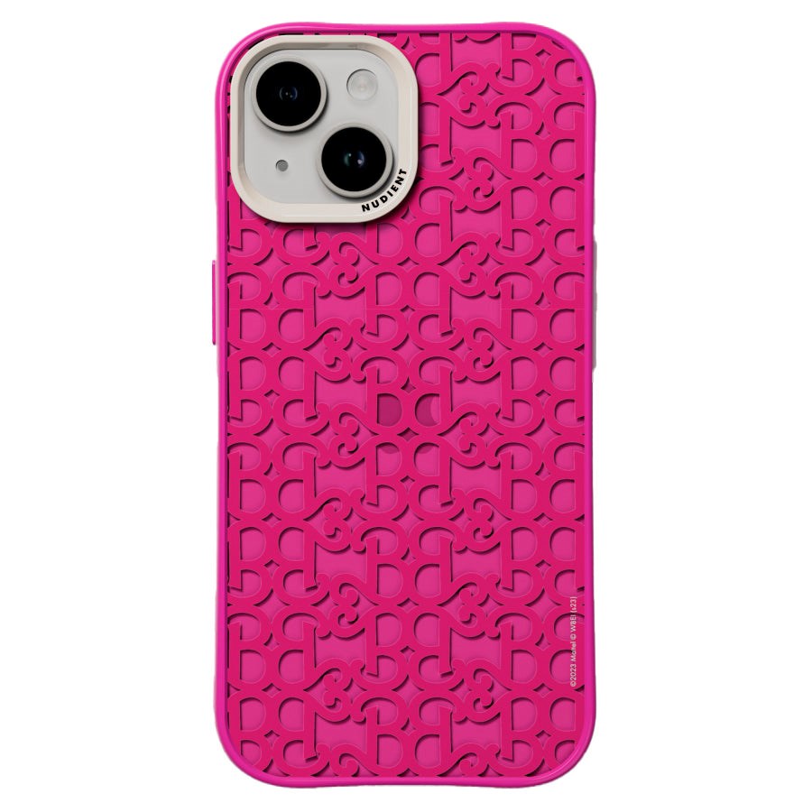 Nudient Form Case iPhone 15 Bagside Cover - Barbie Monogram