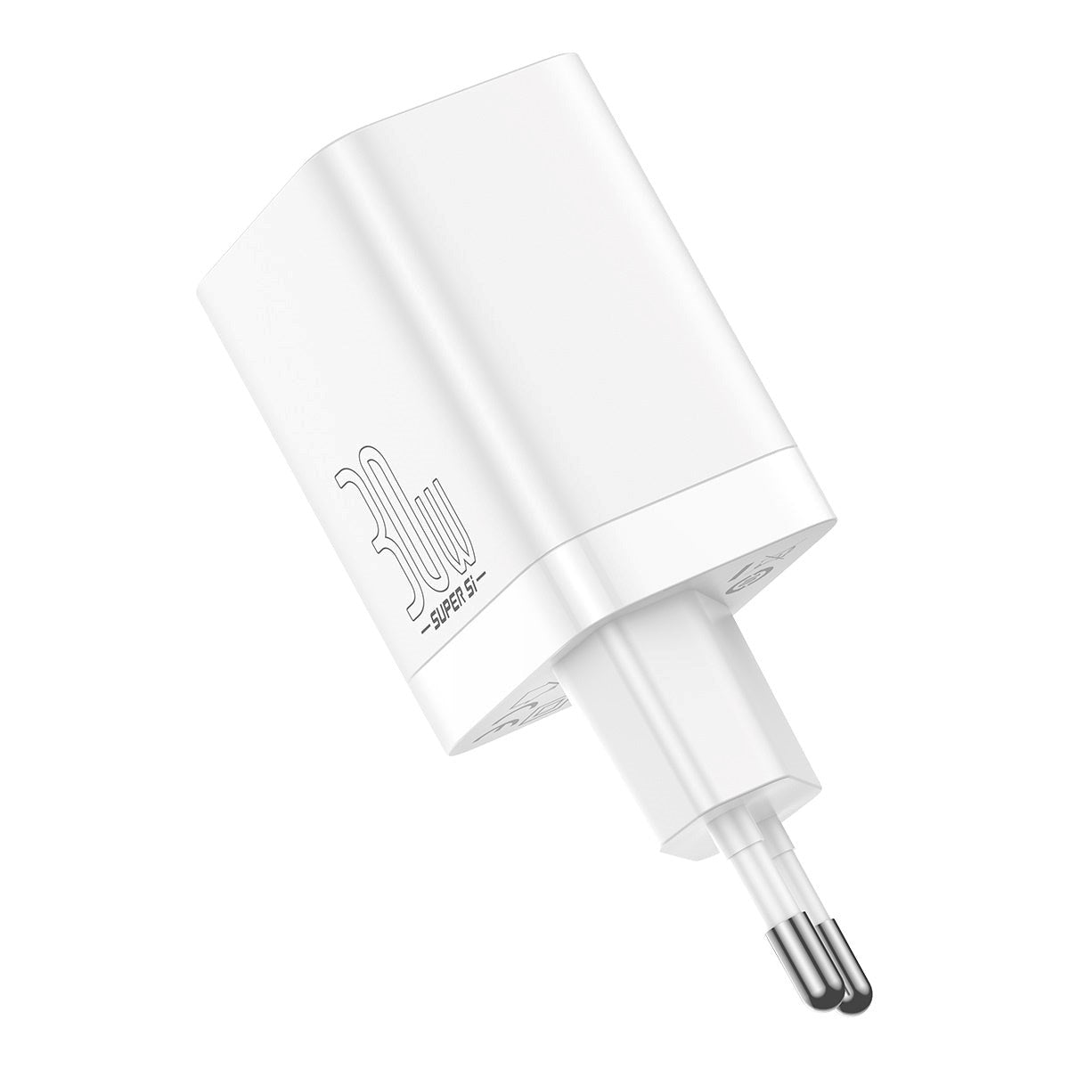 Baseus 30W Super Si Pro PD Vægoplader USB-C & USB-A - Hvid