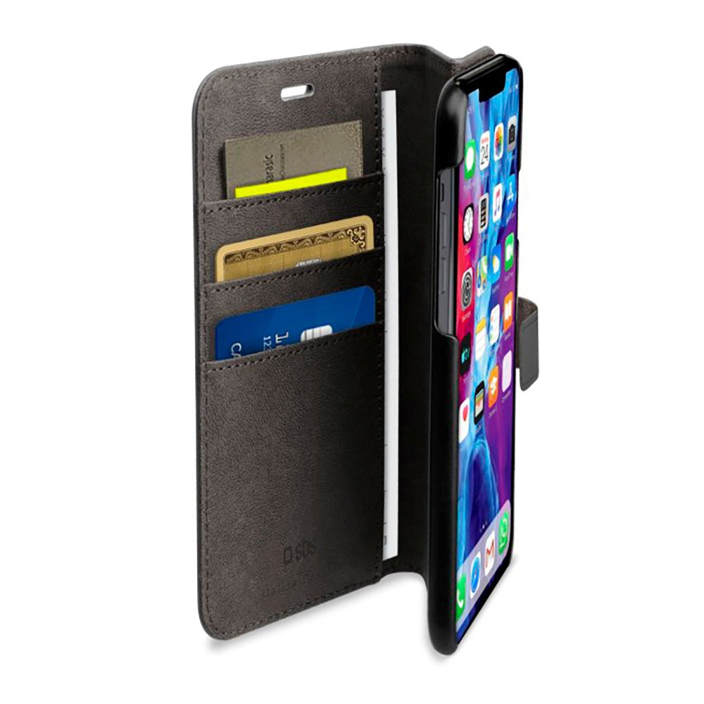 SBS iPhone 12 Mini Wallet Stand Cover - Sort