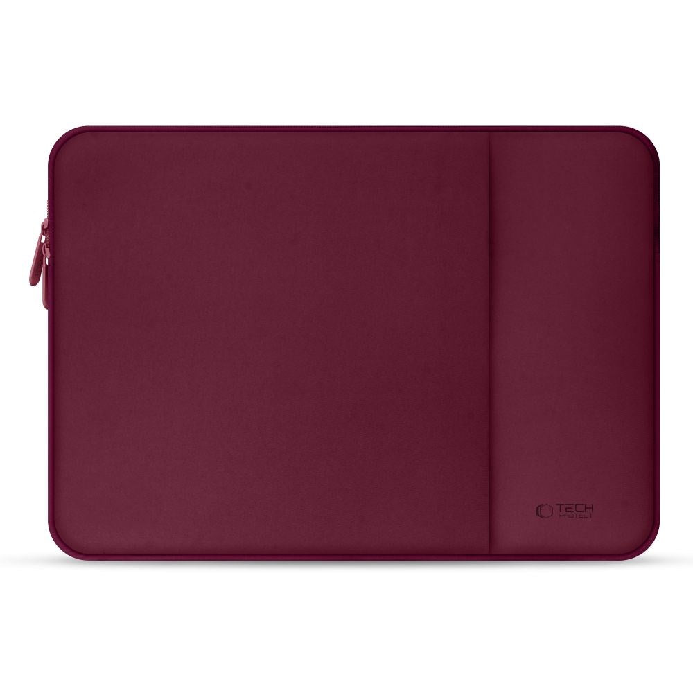 Tech-Protect MacBook / Laptop Neopren Sleeve 15-16" (36.5 x 25.5 cm) m. Ekstra Lomme - Vinrød