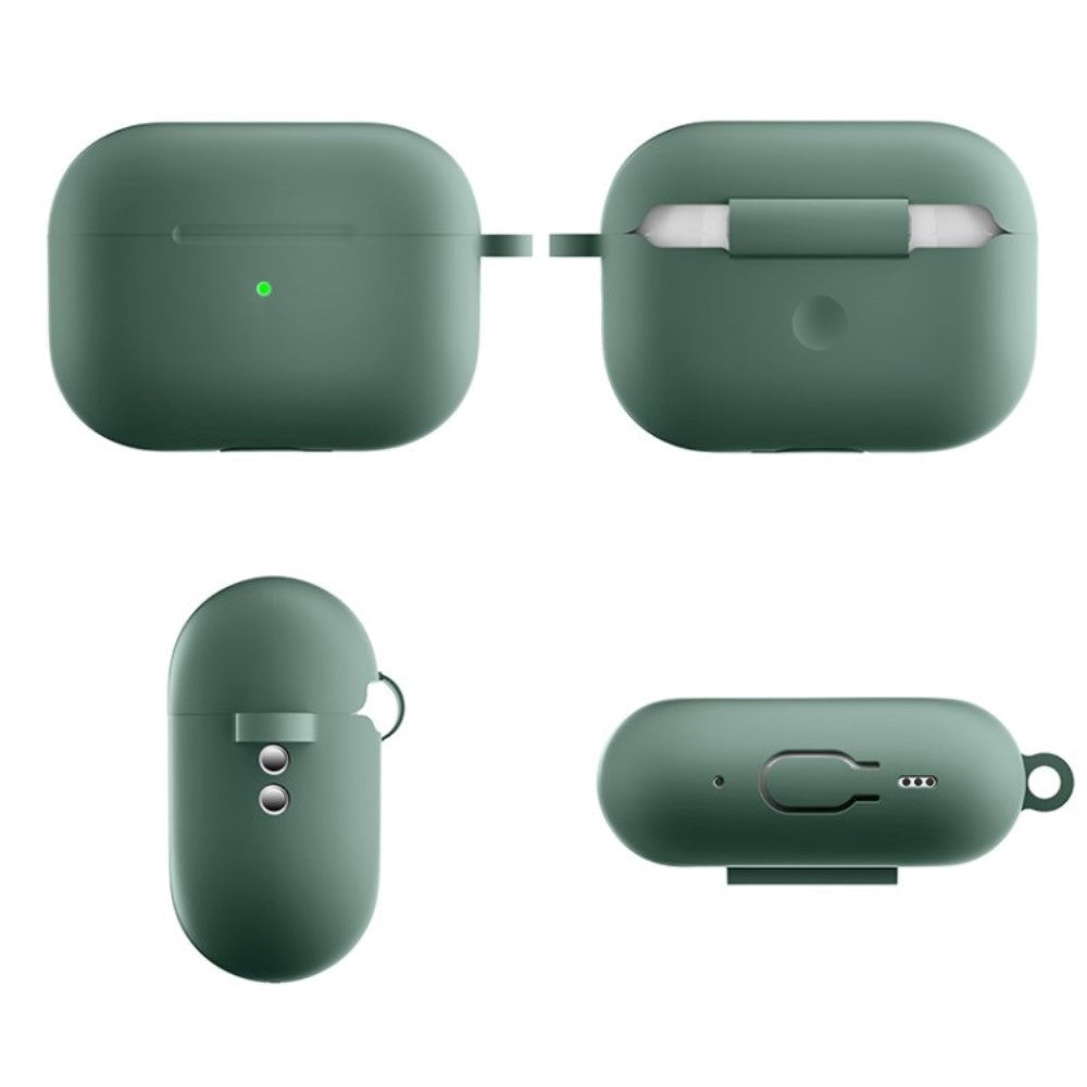 Apple Airpods Pro 2nd Gen (2022) Silikone Cover m. Hage - Grøn